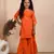 Orange cotton woven kurta and sharara
