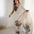 Cream chinon printed saree
