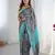 Grey chinon printed saree