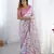 Off white chinon printed saree