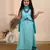 Blue cotton woven lehenga with top