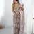Off white digital printed chinon saree