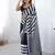 Black digital printed chinon saree