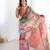 Multi digital printed saree with cut border
