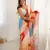 Multi digital printed saree with cut border