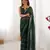 Green beads sequin work chiffon saree