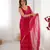 Pink beads sequin work chiffon saree