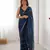 Petrol beads sequin work chiffon saree