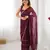 Wine beads sequin work chiffon saree