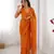 Yellow beads sequin work chiffon saree