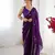 Purple beads and sequin work saree