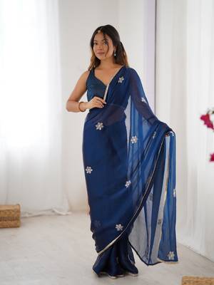 Petrol beads and sequin work saree 1