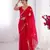 Red beads and sequin work saree