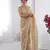 Beige gold crush sequins and mofis work saree