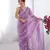 Purple gold crush sequins and mofis work saree