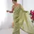 Pista gold crush sequins and mofis work saree