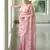 Pink organza embroidered saree