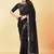 Black georgette sequins embroidery work saree