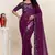 Purple georgette sequins embroidery work saree