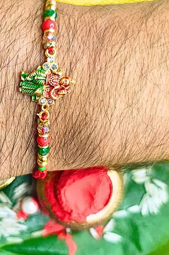 combo of 12 beaded cotton thread with ad stones & meenakari designer rakhi for brother