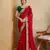 Red embroidery work frendy chiffon saree