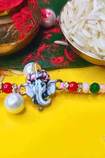combo of 12 beaded cotton thread with ad stones & meenakari designer rakhi for brother