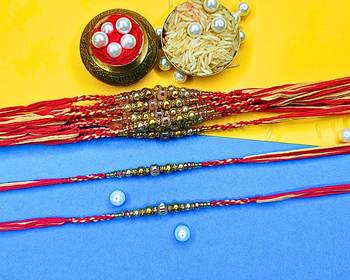 combo of 12 beaded cotton thread with ad stones & meenakari designer rakhi for brother 1