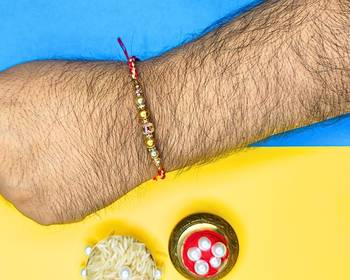 combo of 12 beaded cotton thread with ad stones & meenakari designer rakhi for brother 4