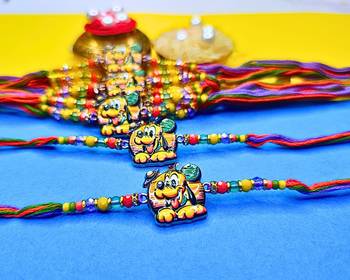 combo of 12 beaded cotton thread with ad stones & meenakari designer rakhi for brother 2
