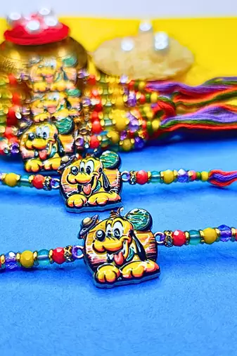 combo of 12 beaded cotton thread with ad stones & meenakari designer rakhi for brother