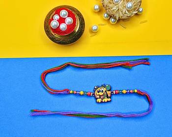 combo of 3 beaded cotton thread with ad stones & meenakari designer rakhi for brother 3