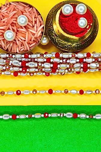 combo of 12 beaded cotton thread with ad stones & meenakari designer rakhi for brother