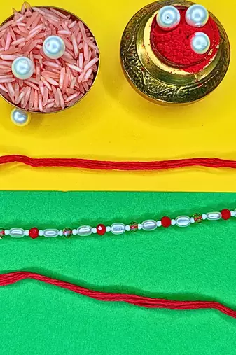combo of 12 beaded cotton thread with ad stones & meenakari designer rakhi for brother