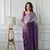 ready to wear lavender chinon solid saree