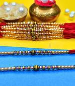 combo of 12 beaded cotton thread with ad stones & meenakari designer rakhi for brother