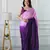 ready to wear purple chinon solid saree