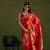 Red dola silk blend zari woven saree