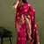 Wine dola silk blend zari woven saree