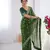 Green embroidery lace work georgette printed saree