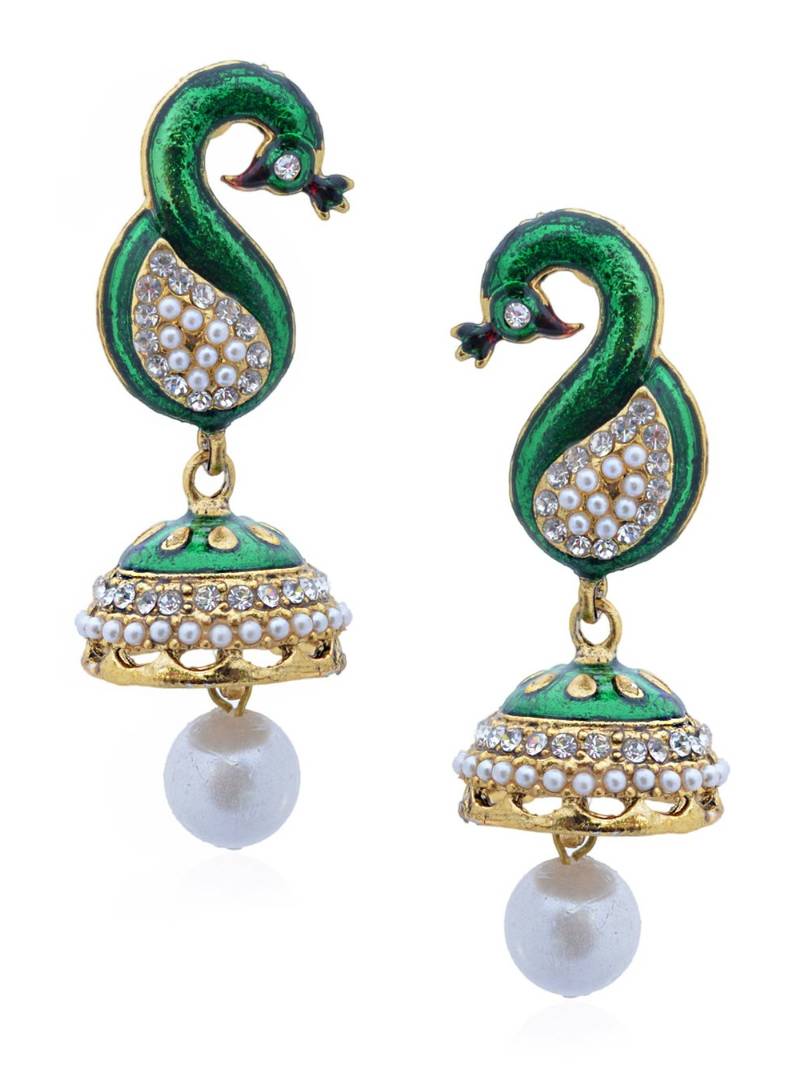 Rock N'Roll Peacock Bubble Jhumka 