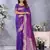 Purple banarasi silk blend jacquard weaving saree