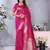 Pink banarasi silk blend jacquard weaving saree