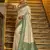 Sea green faux banarasi silk blend jacquard woven saree