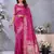 Pink banarasi silk blend jacquard weaving saree