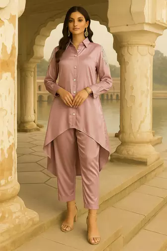 Crepe silk coord set