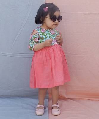 Multicolor floral printed cotton woven dress 1