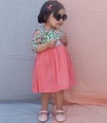 Multicolor floral printed cotton woven dress