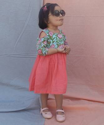 Multicolor floral printed cotton woven dress 3