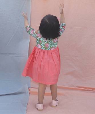 Multicolor floral printed cotton woven dress 4