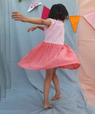 Pink cotton woven dress 4